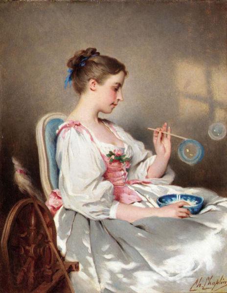 Charles Joshua Chaplin Blowing Bubbles